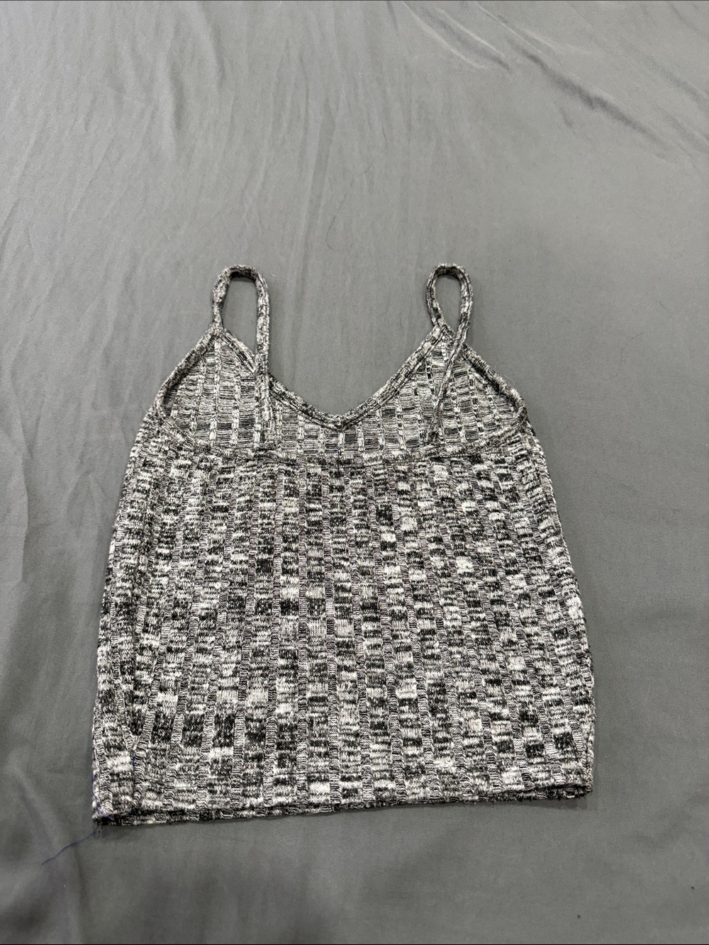 Revamped Black & White Textured Knit Cami - Picture 2 of 3